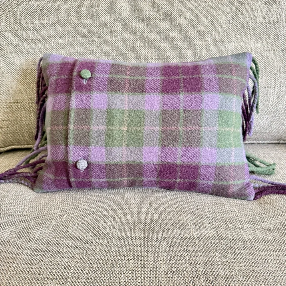 Ralph‎ Lauren Home Whittington Plaid Wool Pillows Pair Fringe Tartan